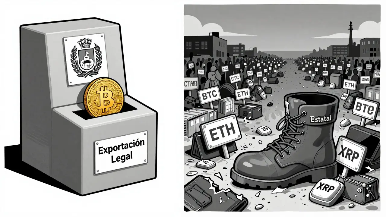 Balanza muestra empresas grandes legalmente usando cripto mientras pequeñas son aplastadas por control estatal.