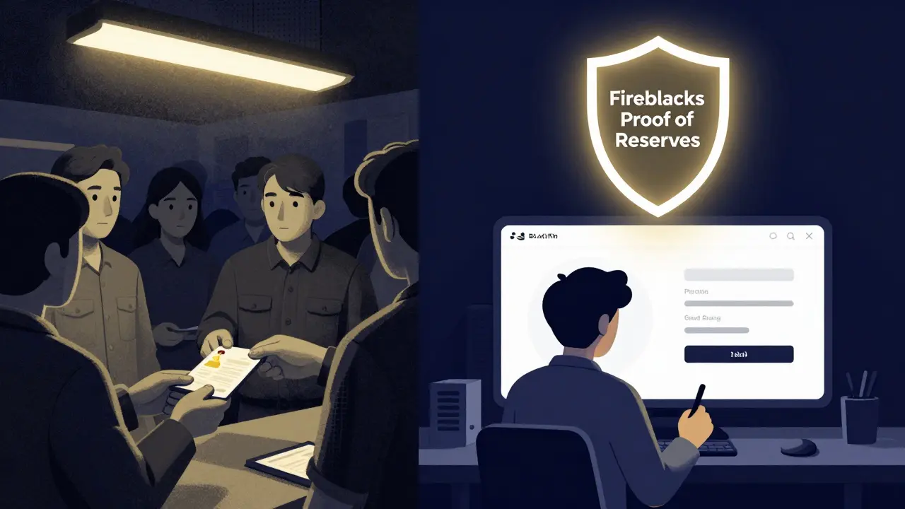 Comparación entre un intercambio regulado y BloFin, con escudo de privacidad y seguridad.