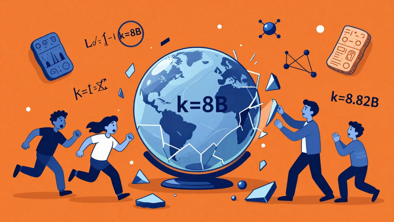 Un globo de liquidez roto mientras un matemático lo reconstruye con nuevos valores.