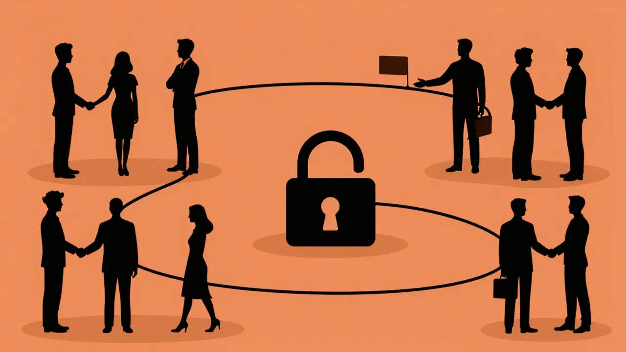 Usuarios conectándose y verificando identidad en la red.