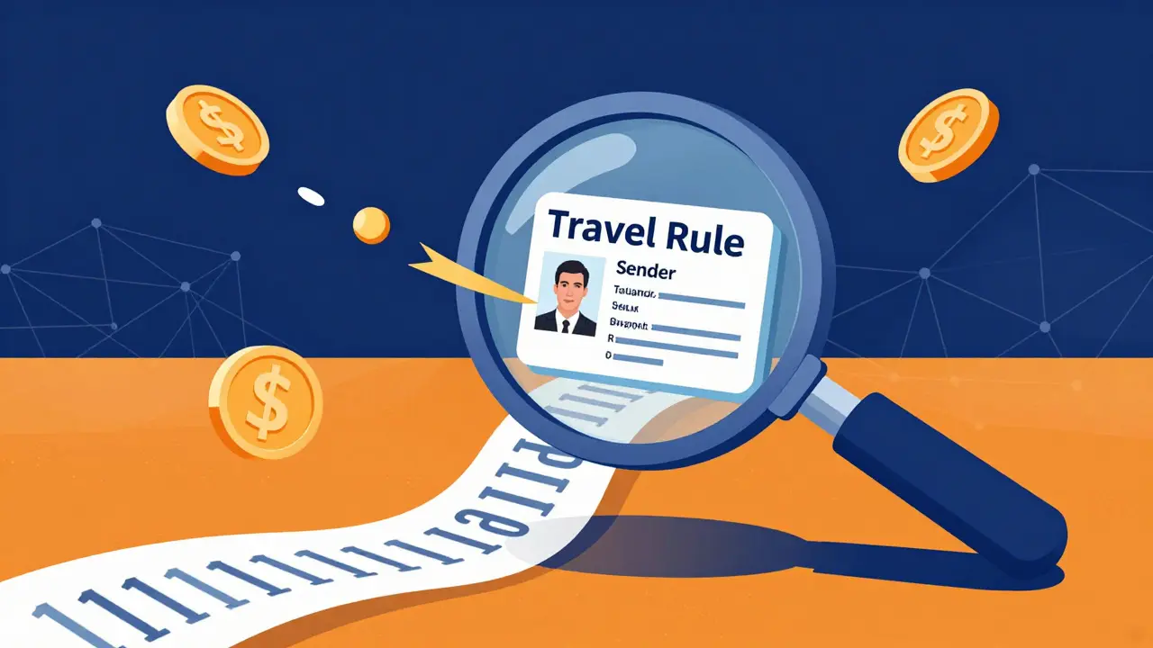 Lupa analizando datos de una transacción digital para representar la Travel Rule.