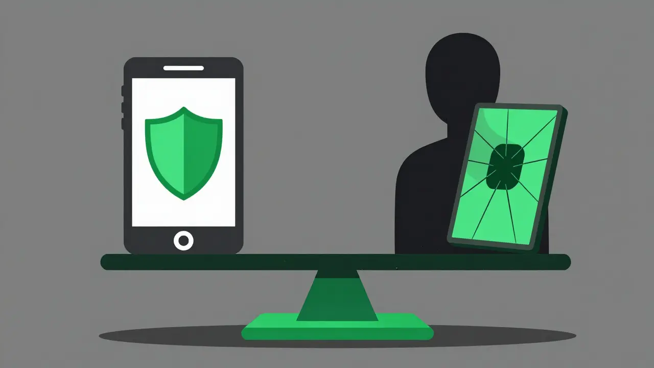 Balanza simbolizando ventajas y riesgos de la votación digital en estilo ilustrado