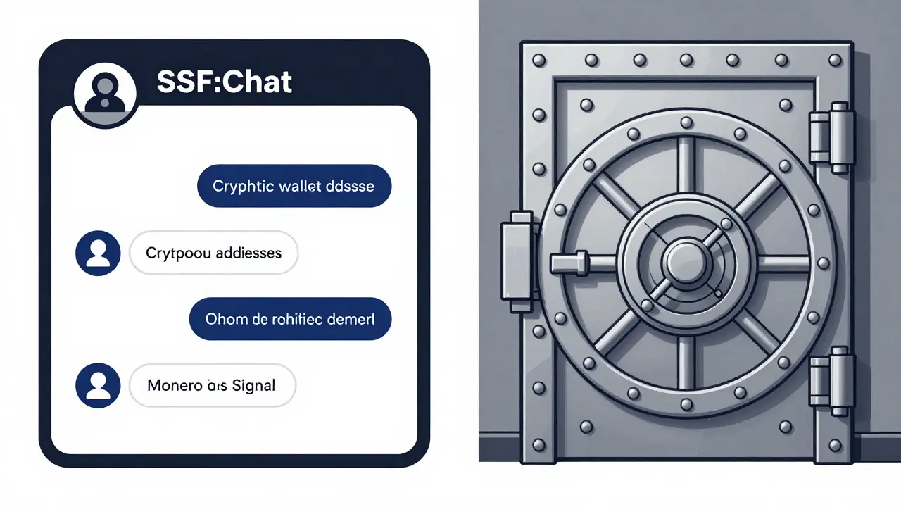 Comparación entre chat anónimo SSF y seguridad verificada en duotono