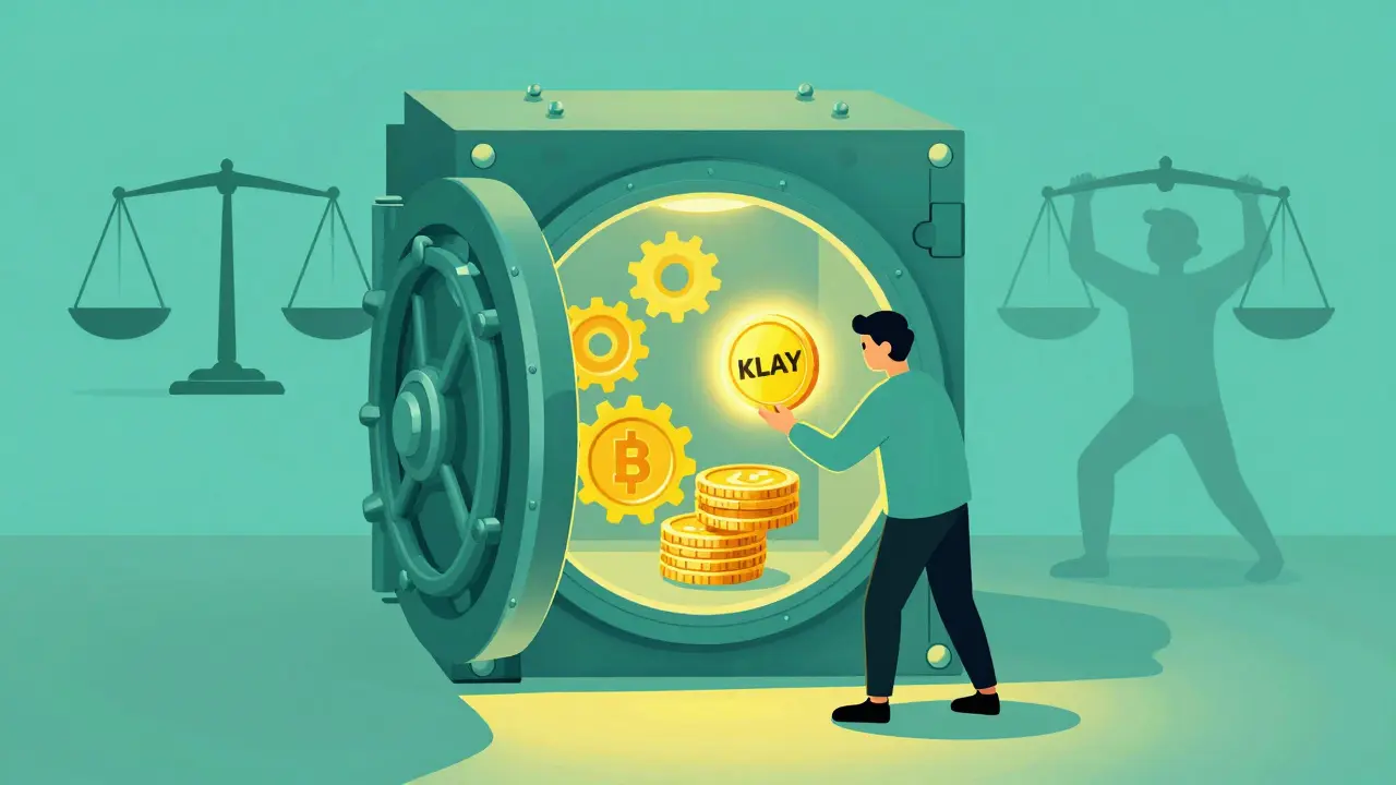 Concepto artístico de provisión de liquidez con un solo activo en KLAYswap V3