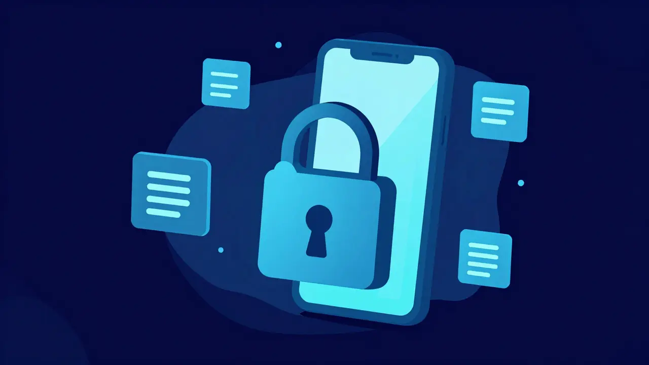 Ilustración abstracta de seguridad cripto y conexión de billetera en duotono