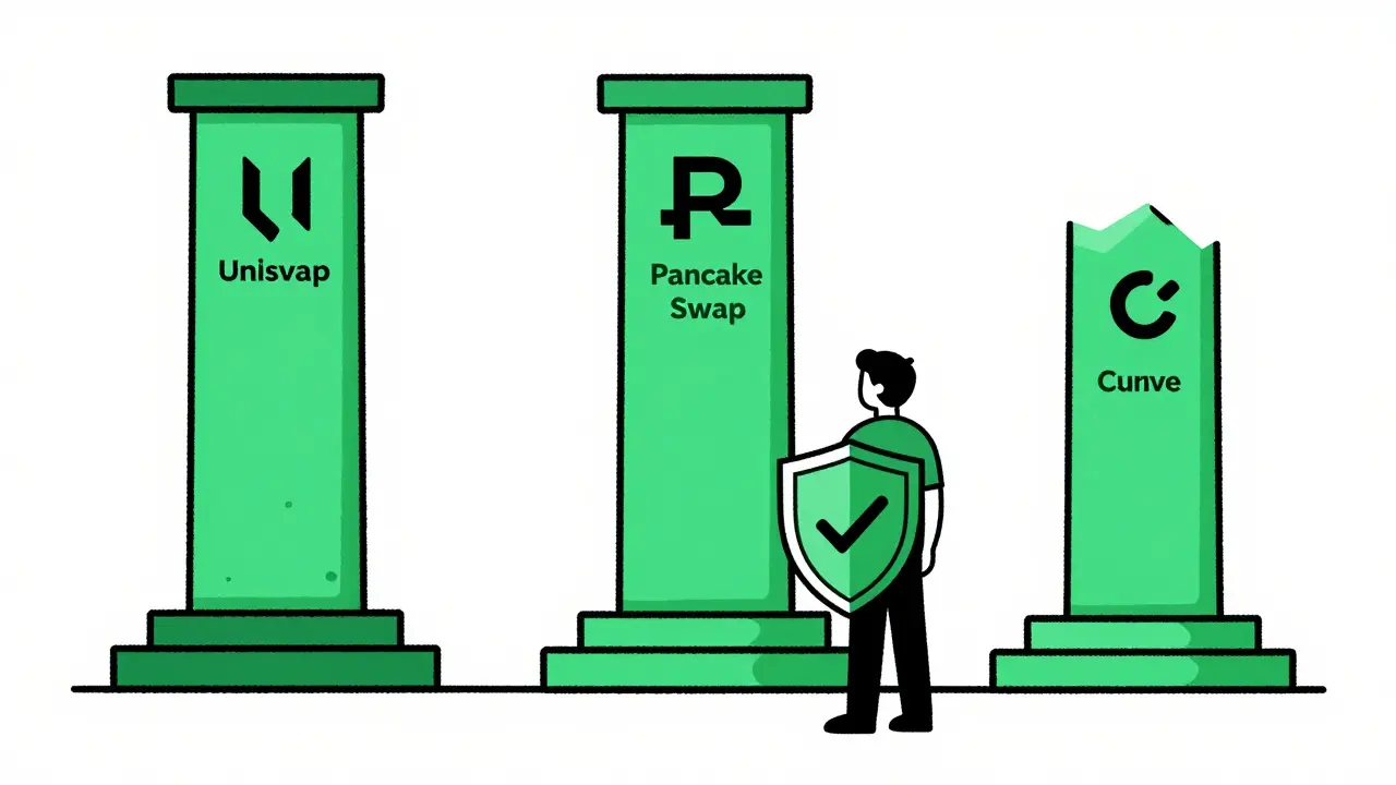 Alternativas seguras como Uniswap y PancakeSwap ilustradas