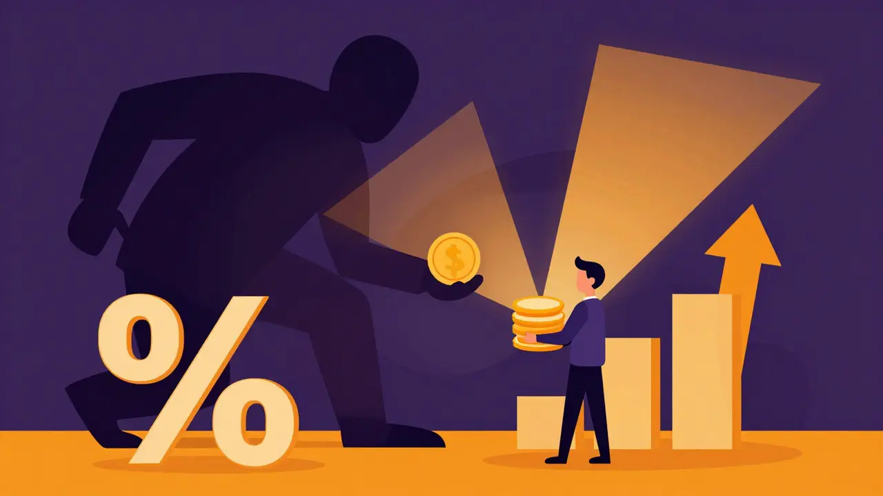 Ilustración abstracta de fiscalización y impuestos en cripto