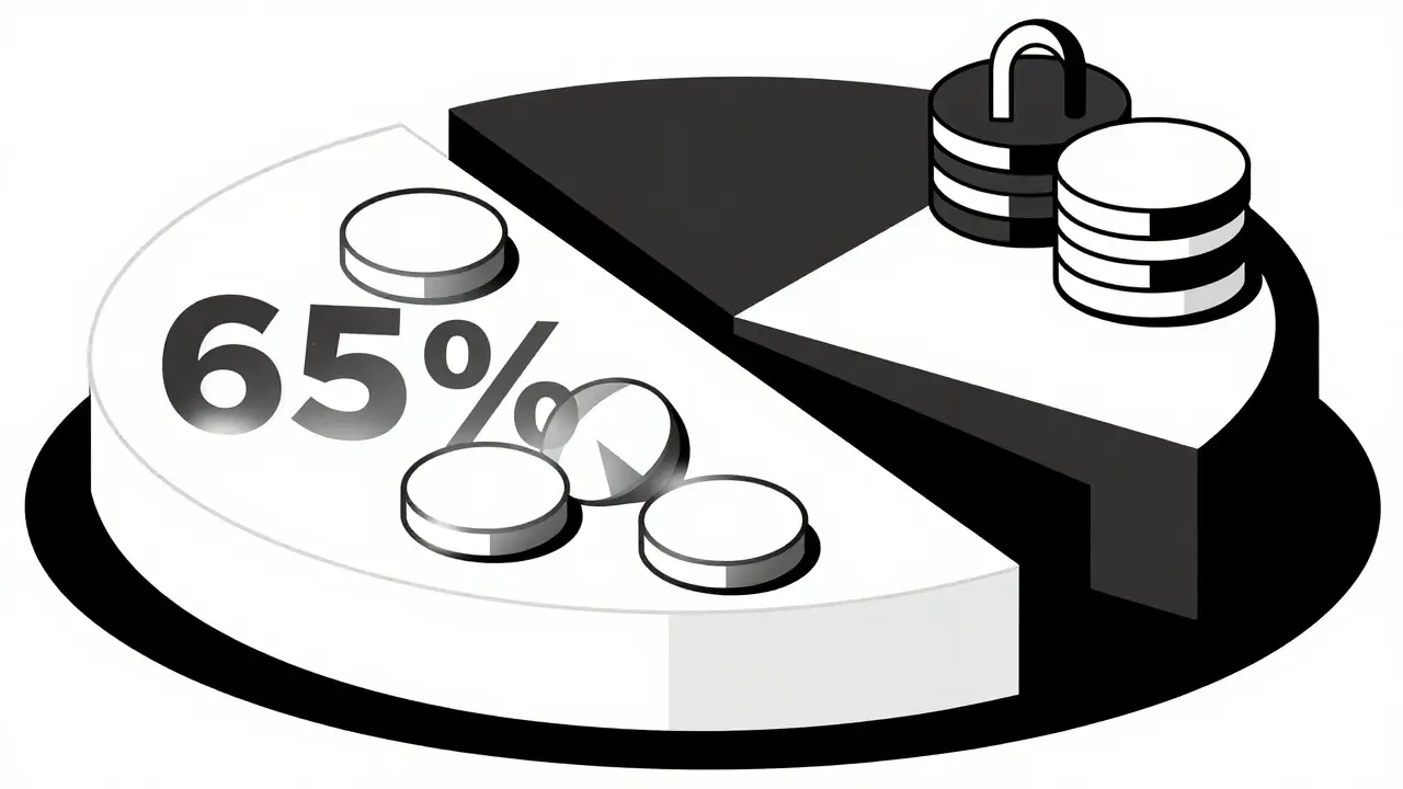 Representación abstracta de la distribución y oferta fija de tokens OPAI