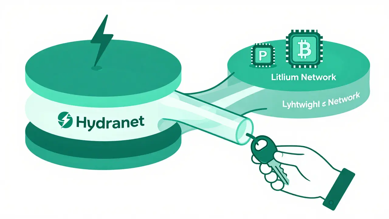 Arquitectura híbrida Lightning y Lithium de Hydranet en duotono