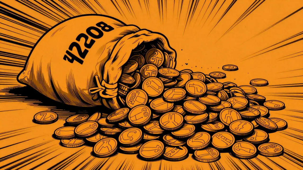 Montaña de monedas pequeñas representando la gran oferta de BUFFI