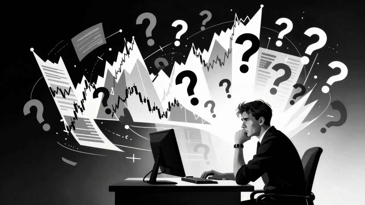 Traders confundidos ante gráficos caóticos y riesgos ocultos