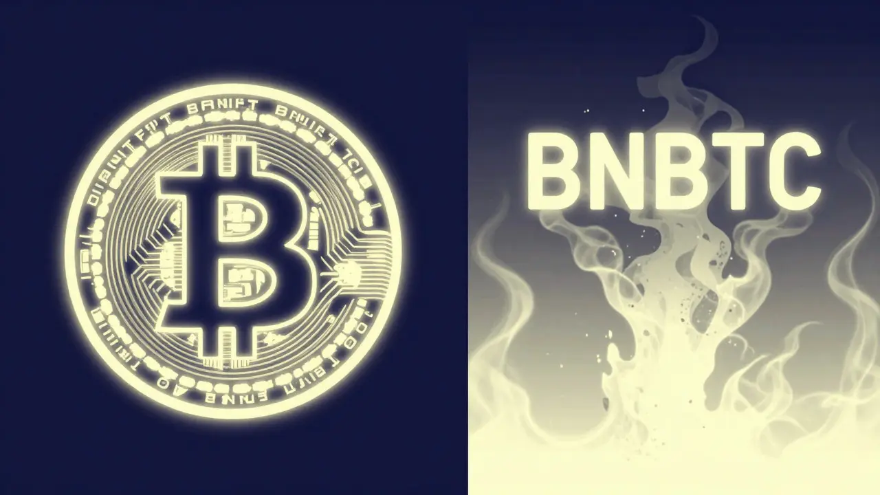 Comparación entre Bitcoin sólido y BNBTC espectral difuminado