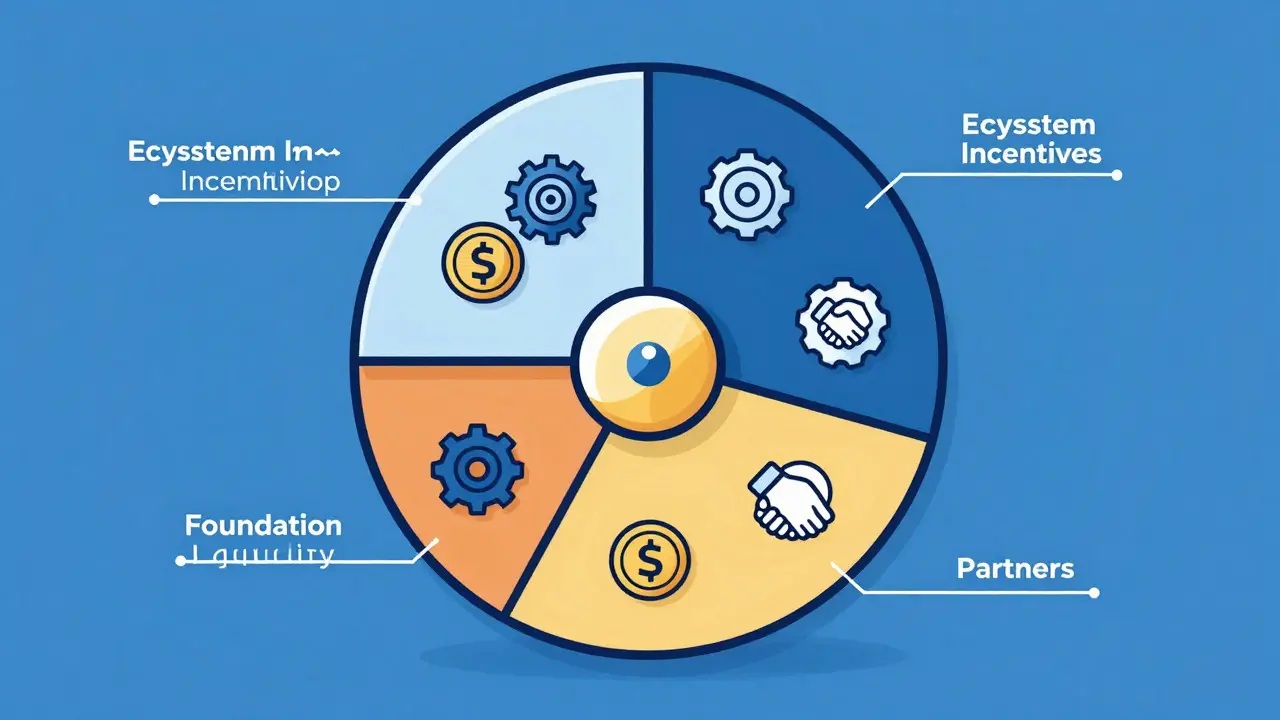 Gráfico circular de distribución de tokens CMFI