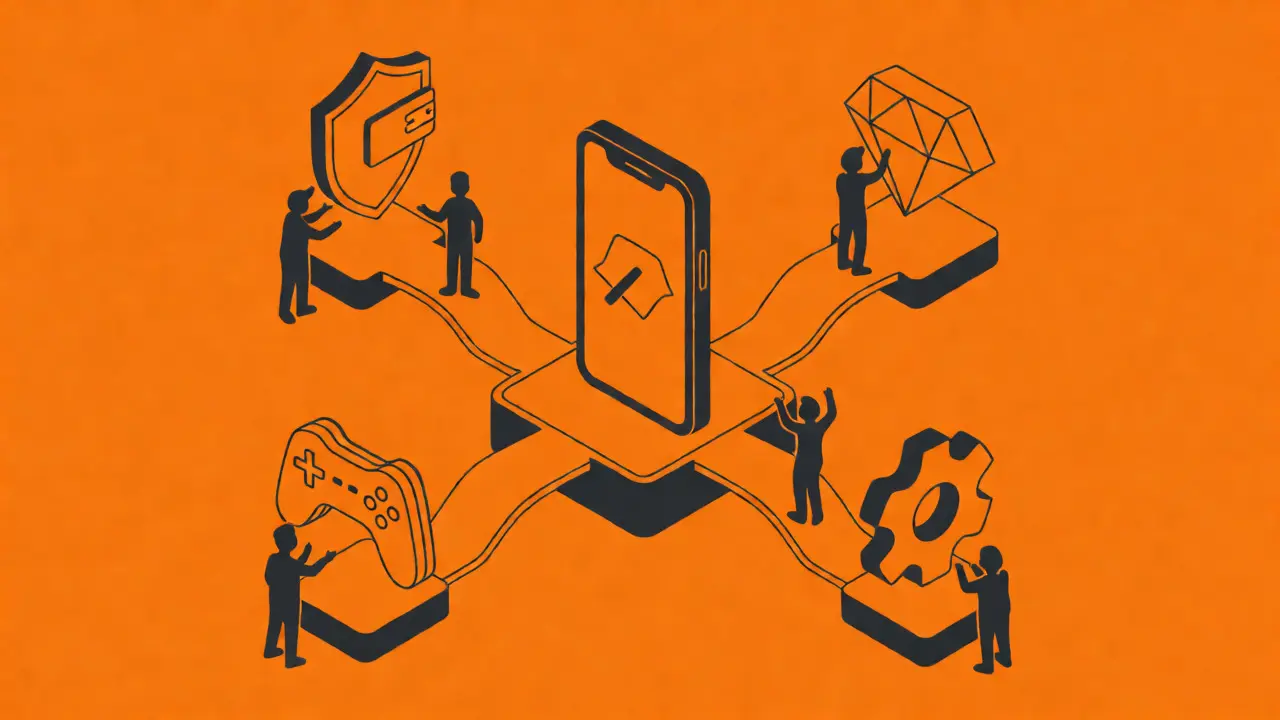 Ecosistema de la SuperApp Legion conectando billetera, NFTs y juegos