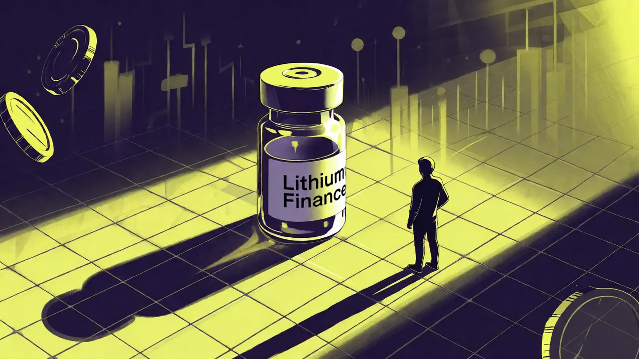 Escena conceptual en estilo cartoon duotono sobre la baja liquidez y volatilidad de los tokens de microcapitalización.