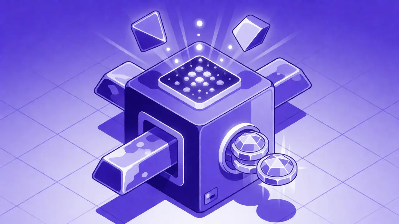 Mecanismo de contrato inteligente convirtiendo BNB en tokens BNBx con interés compuesto.