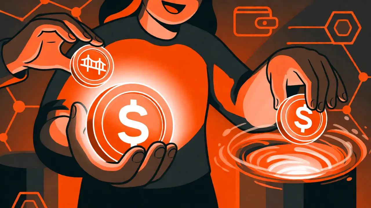 Uso versátil de tokens líquidos como colateral y liquidez en aplicaciones DeFi.